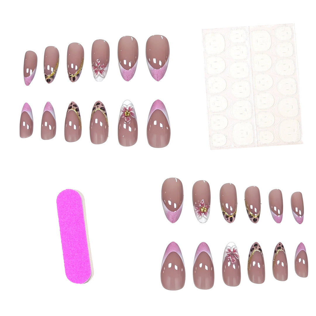Artistic Floral Acrylic Nail Extensions Stornfield