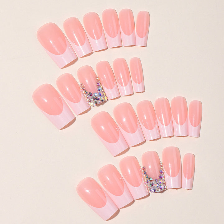 Stylish nail extensions with glitter design Stornfield