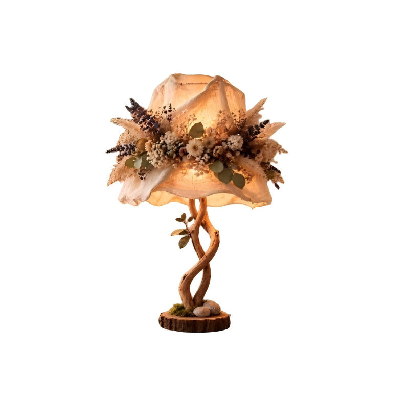 Decorative table lamp with floral elements Stornfield