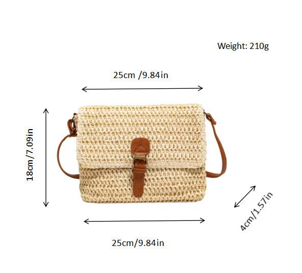 Handbag made of braided natural material with adjustable shoulder strap Stornfield