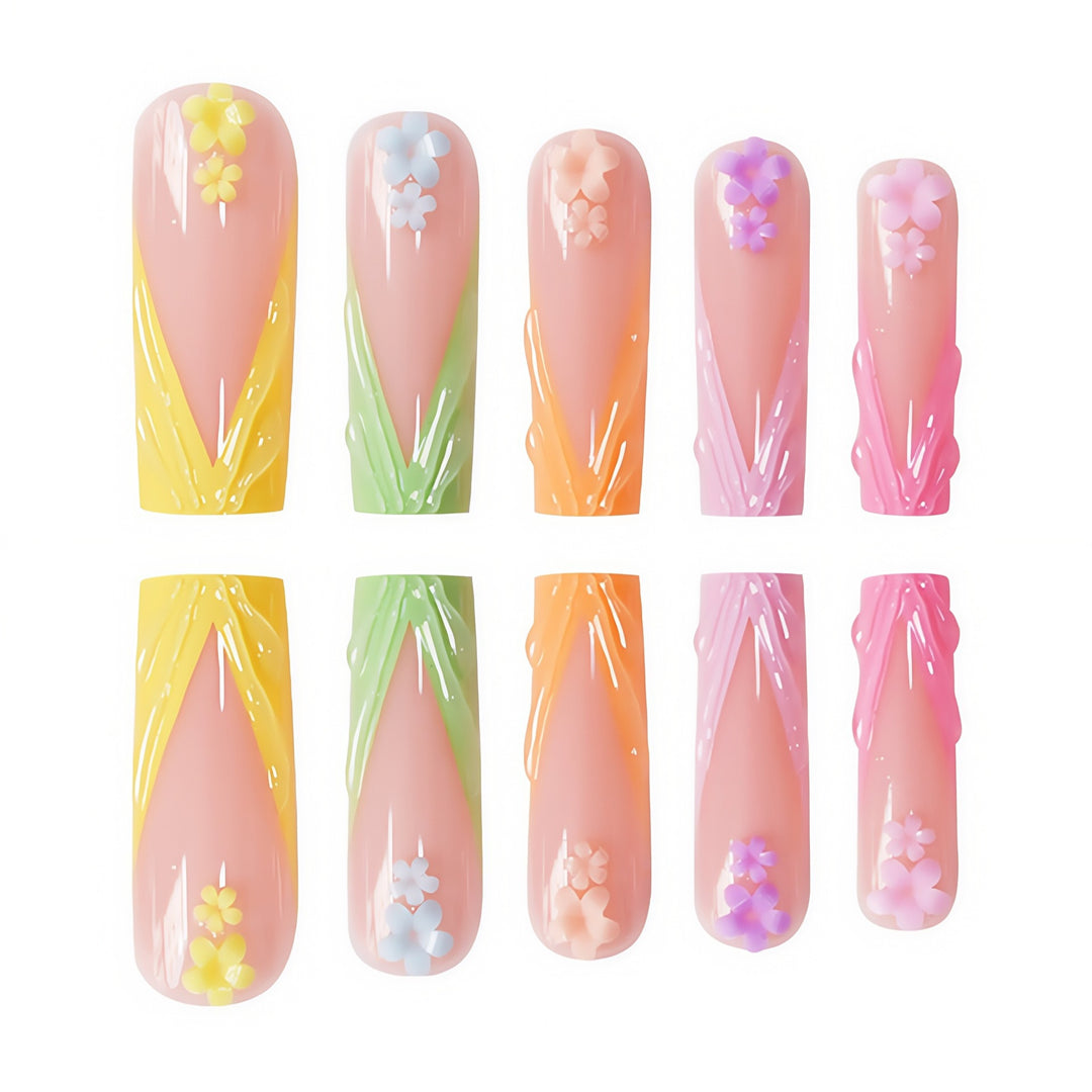 Floral Accent Long Nail Extensions Stornfield