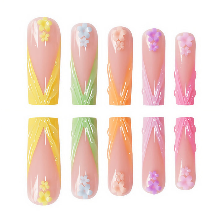 Floral Accent Long Nail Extensions Stornfield