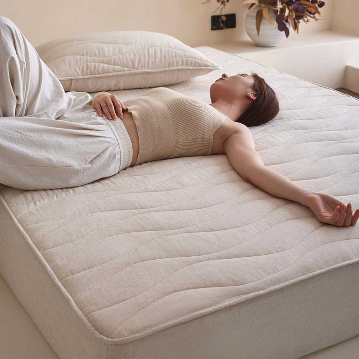 Quilted Breathable Mattress Topper with Hypoallergenic Cotton Cover