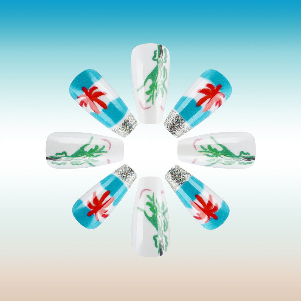 Tropical Palm Tree Press-On Nail Art Stornfield