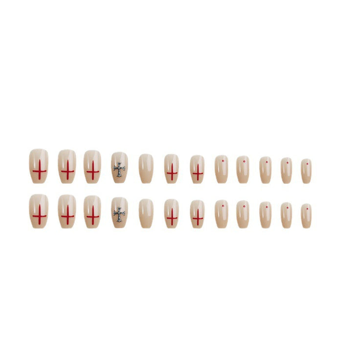 Artificial nail set in elegant minimalist style with creative accents Stornfield