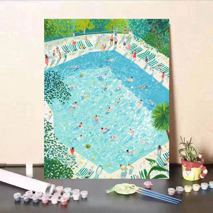 Creative Poolside Scene Paint by Numbers Kit Stornfield