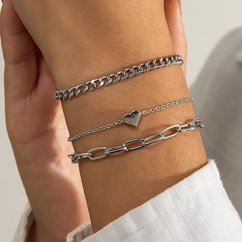 Elegant Silver Chain Bracelet Set Stornfield
