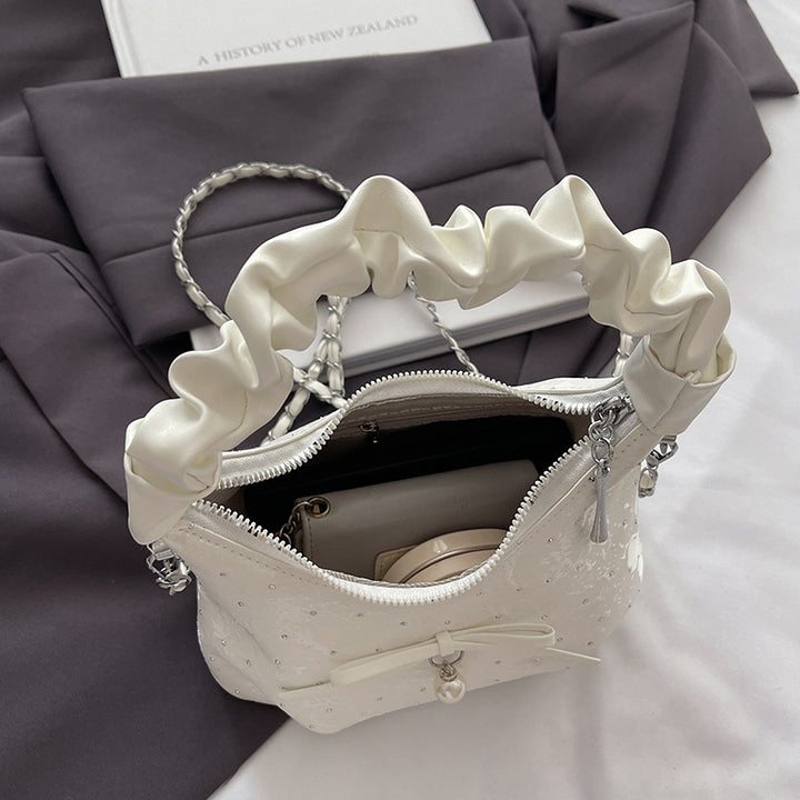Decorative Chain-Accent Mini Handheld Purse