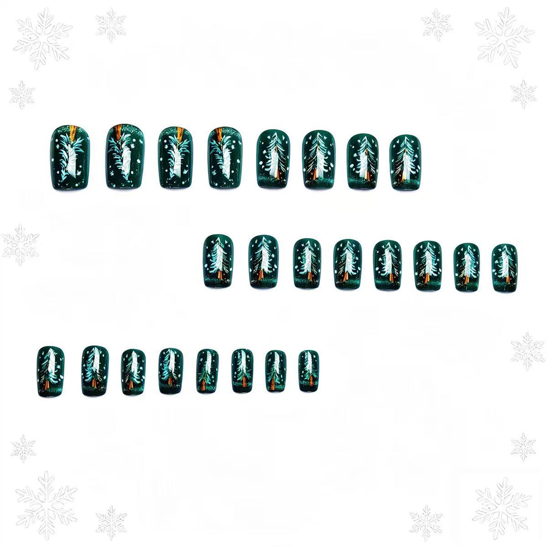 Artificial Nails in Festive Christmas Tree Design Stornfield