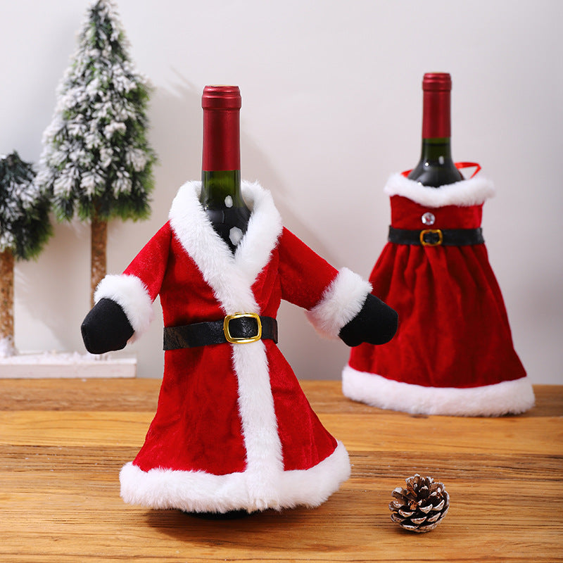 Decorative wine bottle cover in Santa Claus look Stornfield