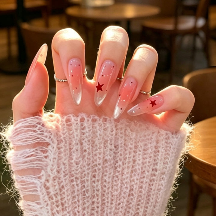 Decorative Star-Accented Press-On Nail Set Stornfield