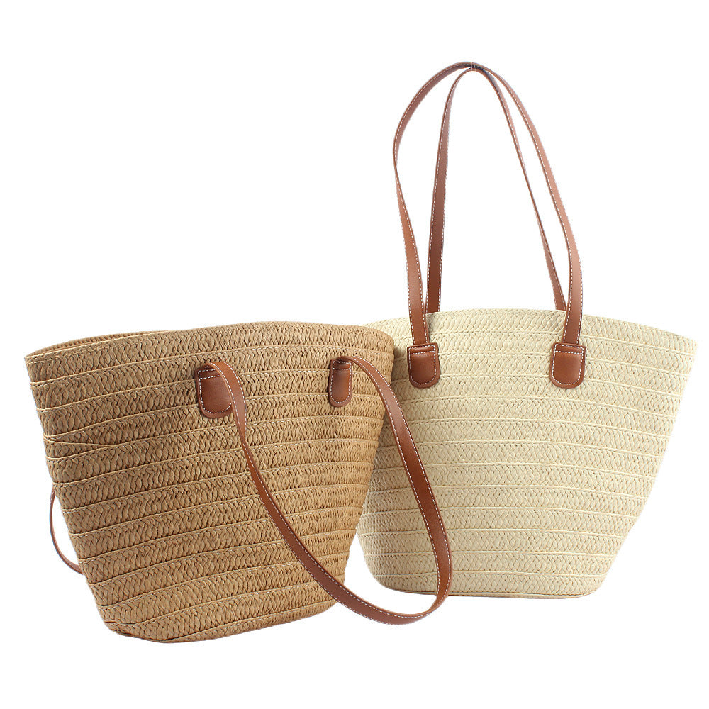 Stylish basket bag with leather handles Stornfield