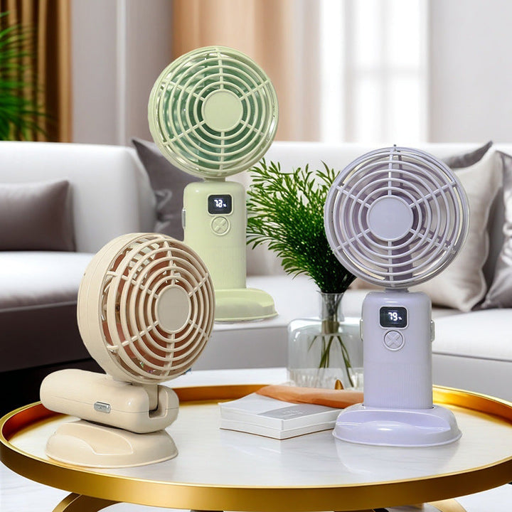 Women's Portable Mini Fan with Digital Display Stornfield