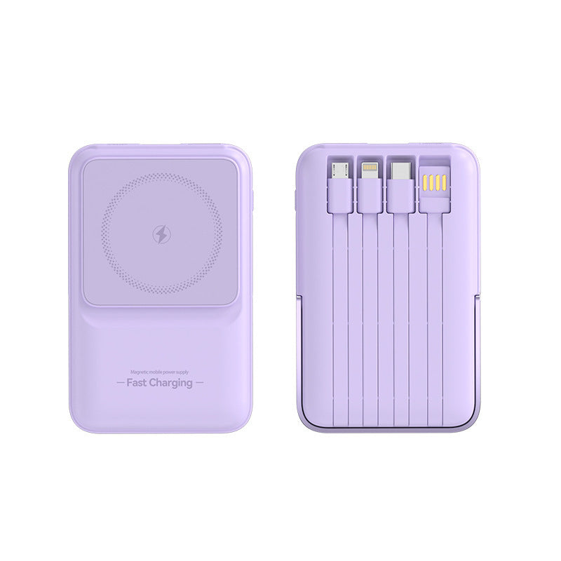Portable power bank with magnetic charging technology and integrated cable management Stornfield