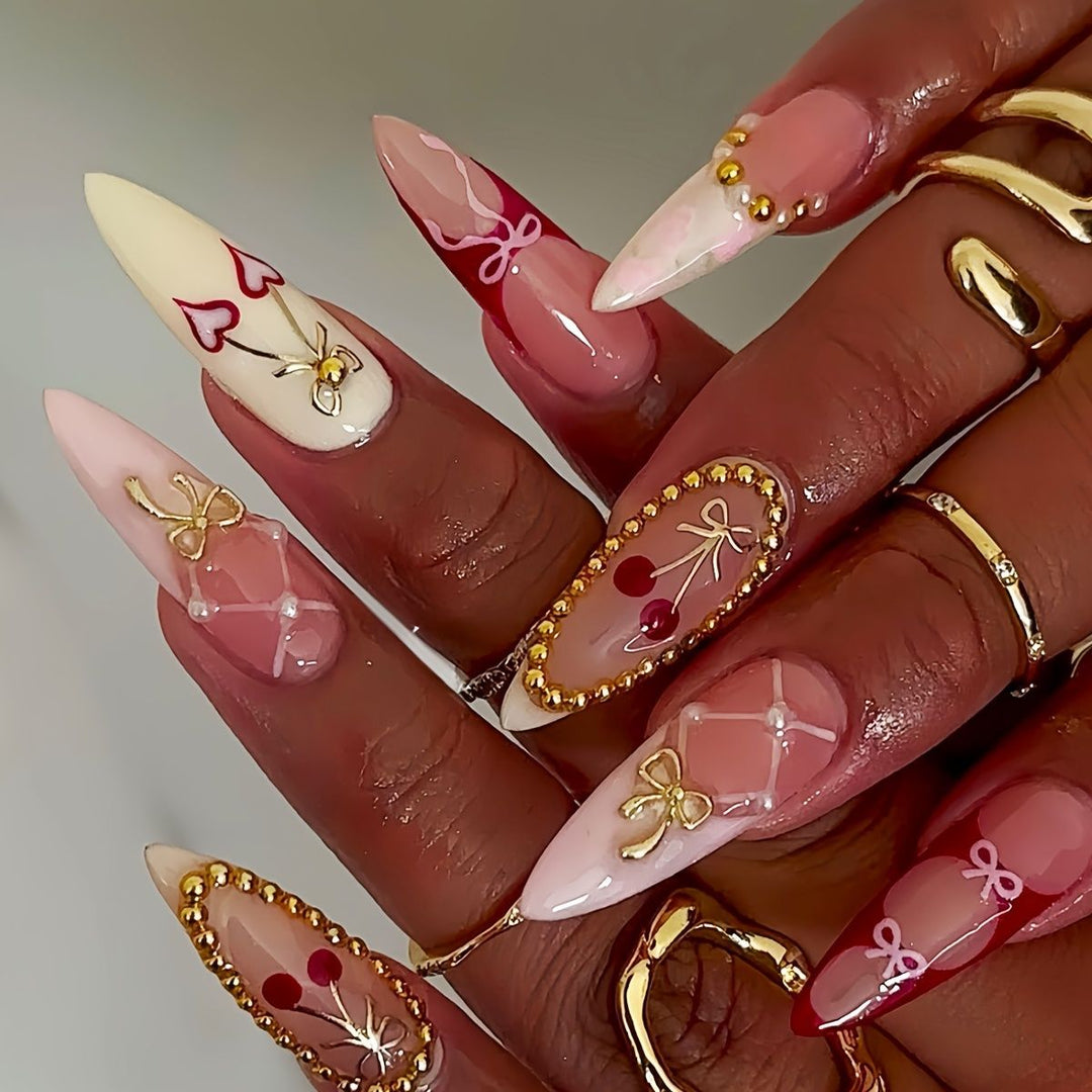 Colorful Artistic Press-On Nail Art Stornfield
