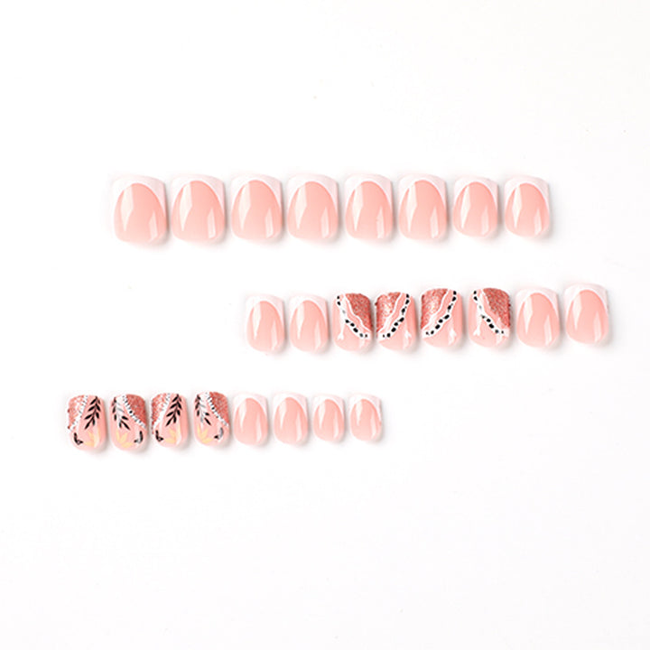 Trendy artificial nails in flower and glitter pattern Stornfield