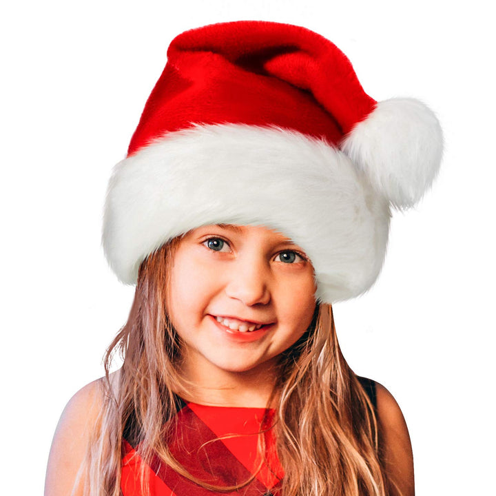 Christmas hat with luxurious faux fur trim