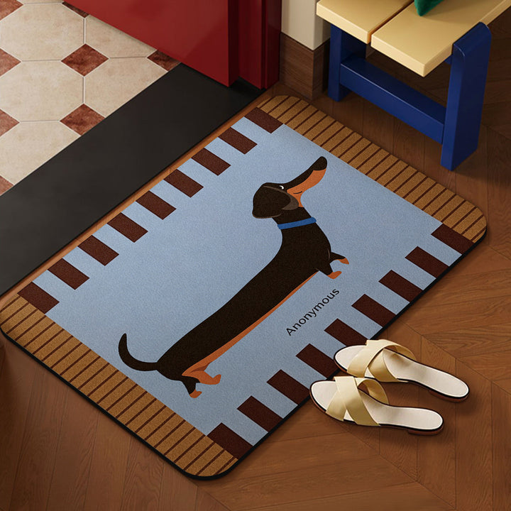 Cartoon Dog-Themed Entrance Mat
