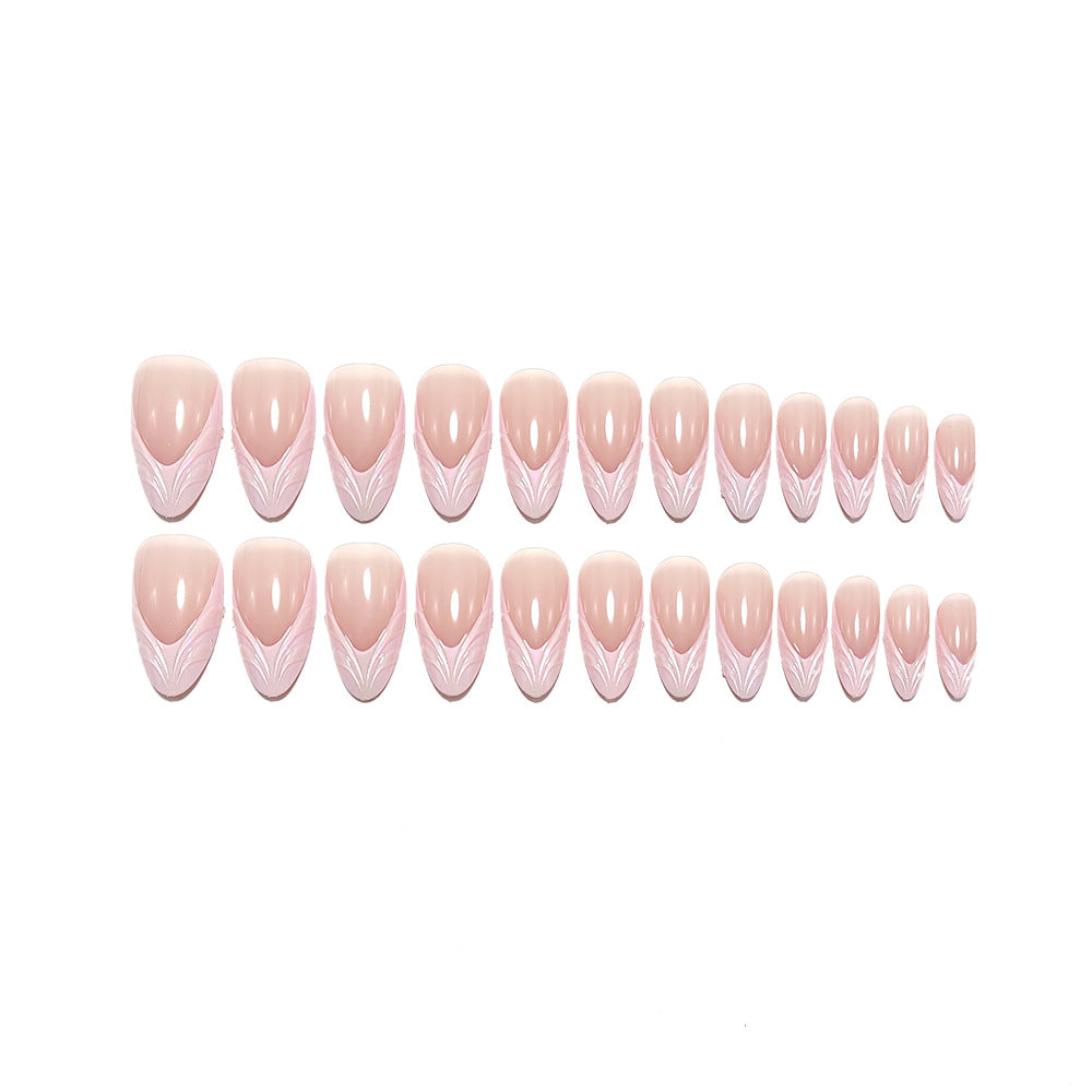 Artificial nails in elegant stiletto design with holographic accents Stornfield