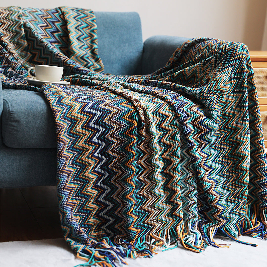 Textured Knit Throw Blanket