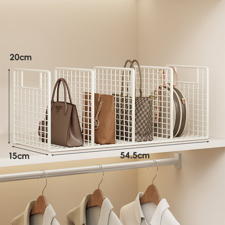 Adjustable Wire Mesh Shelf Divider and Handbag Organizer