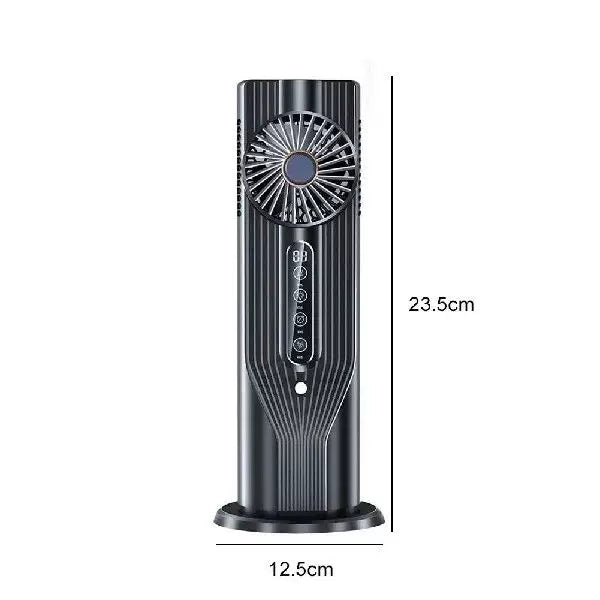 Unisex One Size Rechargeable Vertical Desktop Fan with LED Display Touch Control Adjustable Tilt Base Stornfield