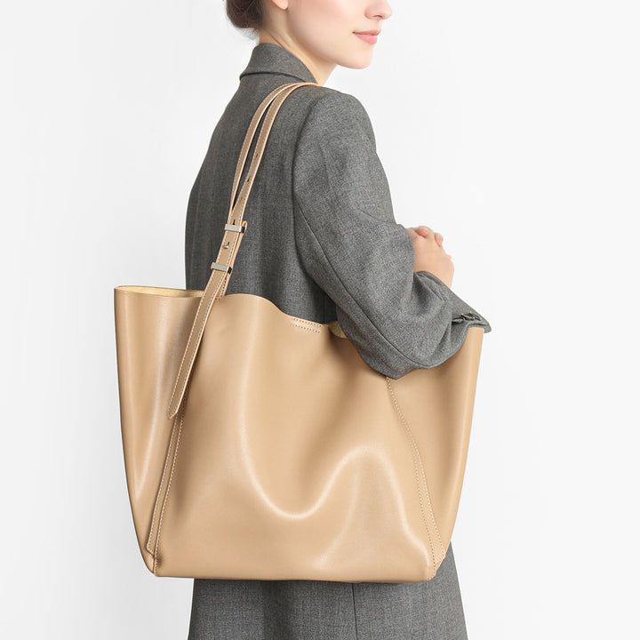 Minimalist Sculpted Tote with Adjustable Shoulder Straps