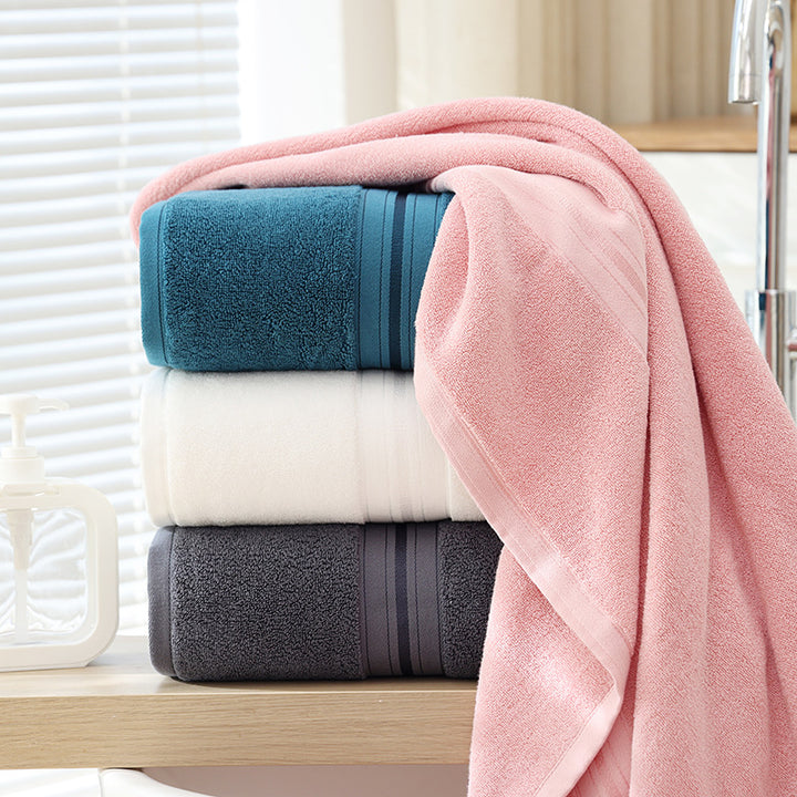 Large soft cotton terry bath towel absorbent wellness towel