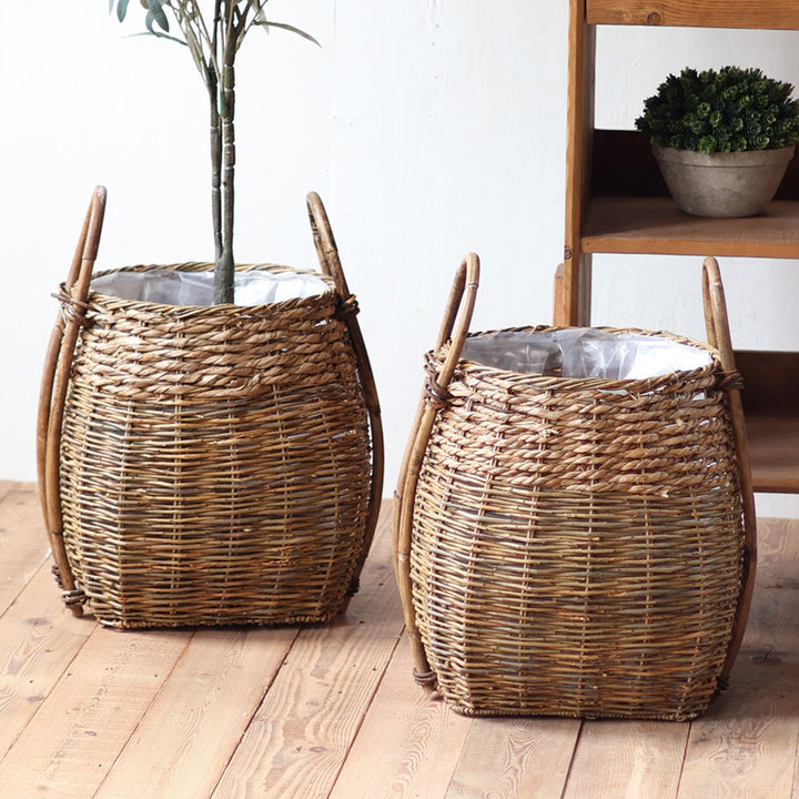 Braided storage basket with practical handles Stornfield