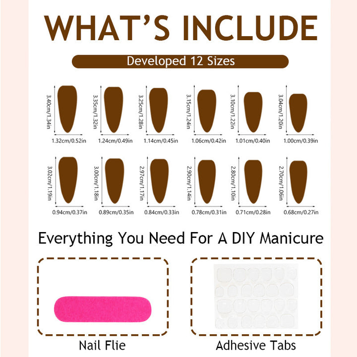 Artificial nail set with elegant gold edge Stornfield