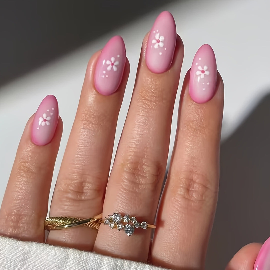 Artificial Nails in Elegant Flower Pattern Stornfield