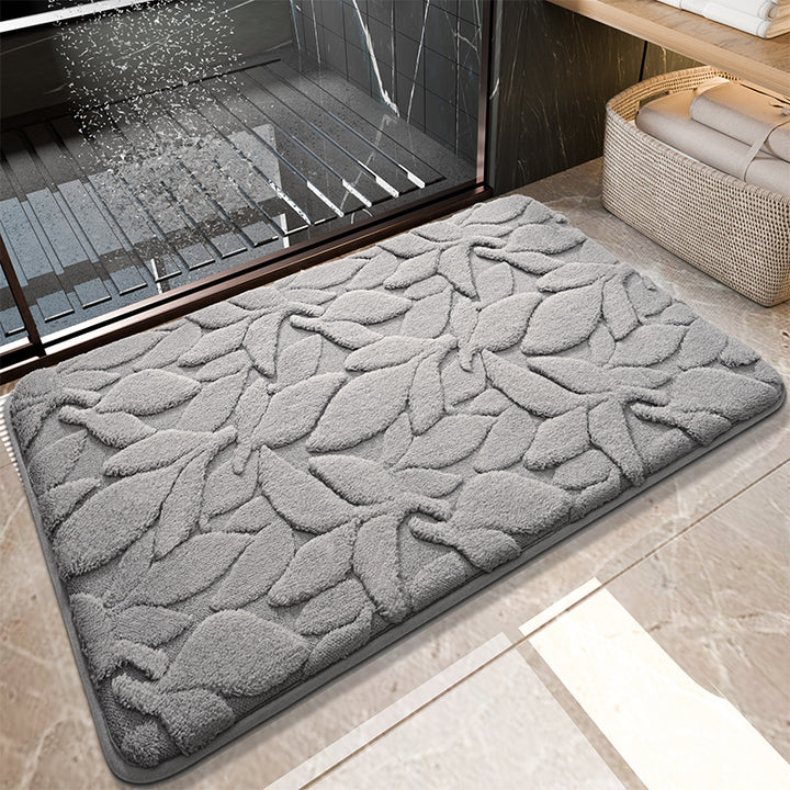 Soft Absorbent Floral Bath Mat