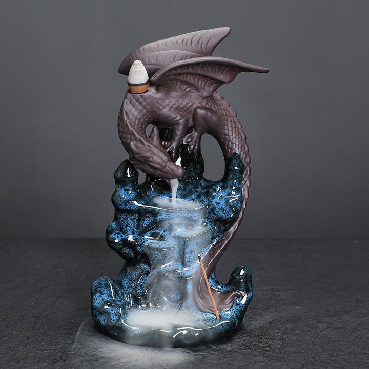 Artistic Dragon-Themed Incense Fountain
