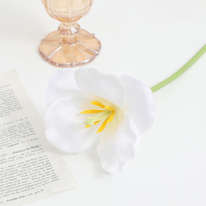 Artificial orchid flower branch with intricately detailed flowers