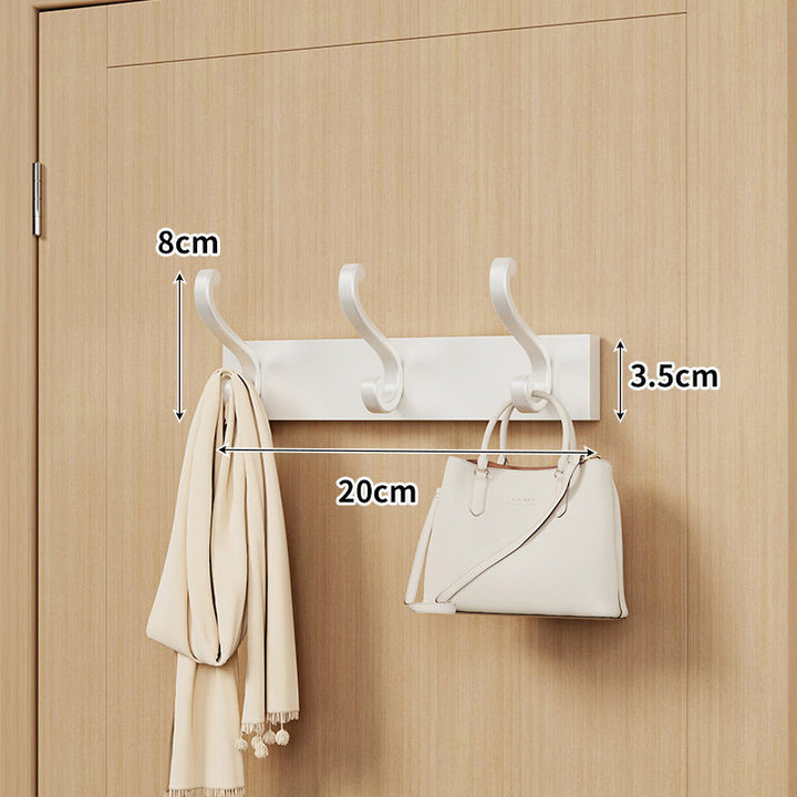 Over-Door Curved Hook Rack for Coats Bags and Scarves
