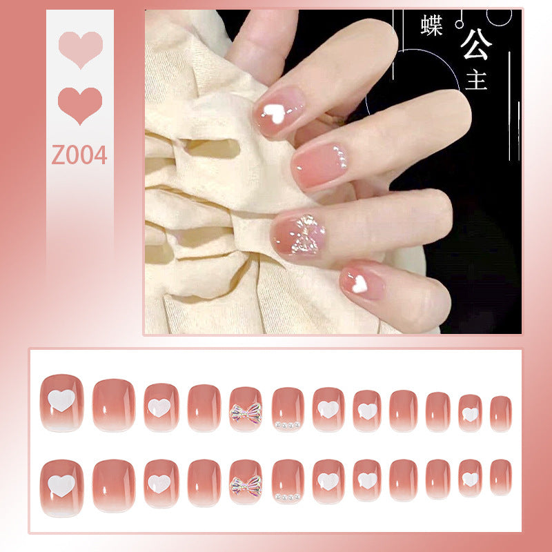 Elegant Rhinestone-Embellished Press-On Nails