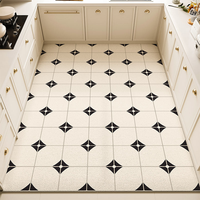 Floral Pattern Kitchen Rug