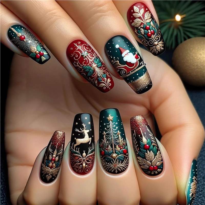 Festive Holiday Nail Art Set Stornfield