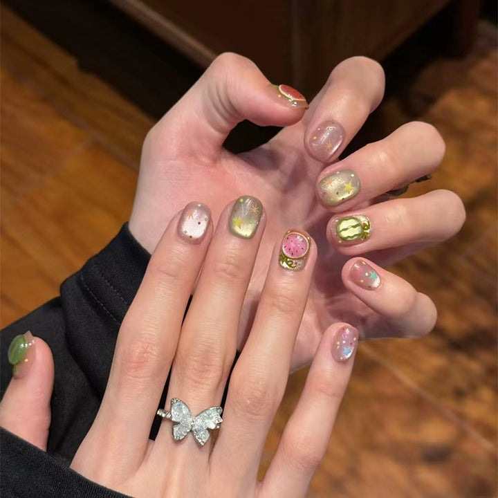 Artistic Fruit-Inspired Press-On Nail Art Set Stornfield