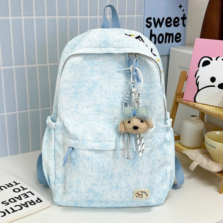 Casual Soft Fabric Backpack with Cute Charm Stornfield