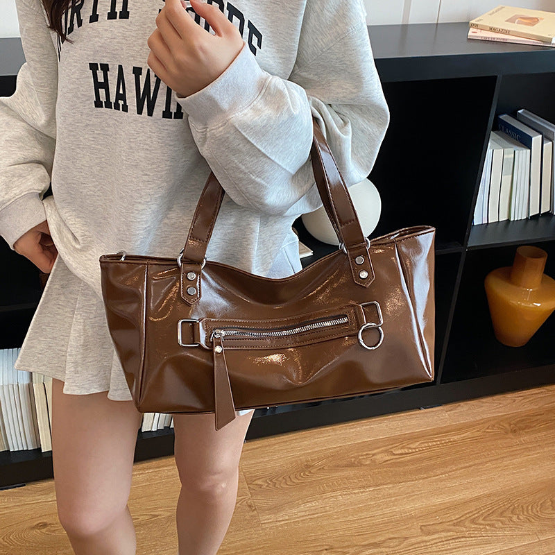 Sleek Leather Satchel Bag