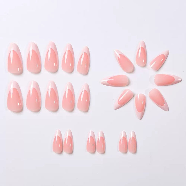 Artificial nail set with elegant French design and gloss effect Stornfield