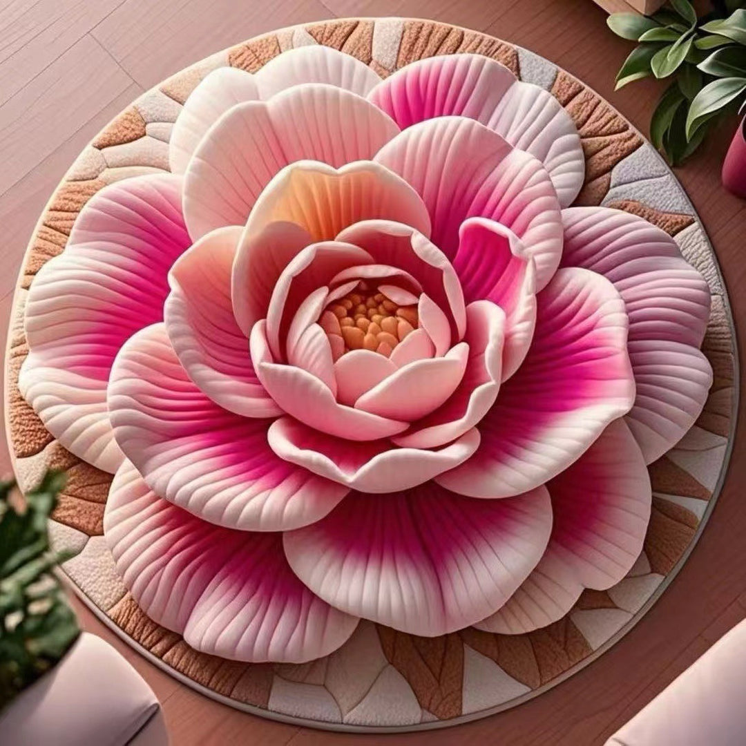 Floral Pattern Plush Area Rug