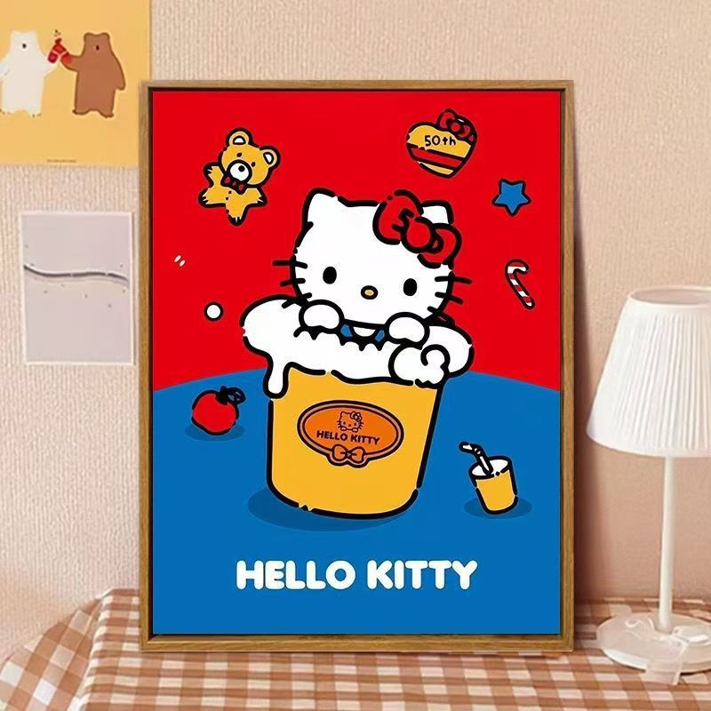Hello Kitty-Inspired Cartoon Wall Art Print Stornfield
