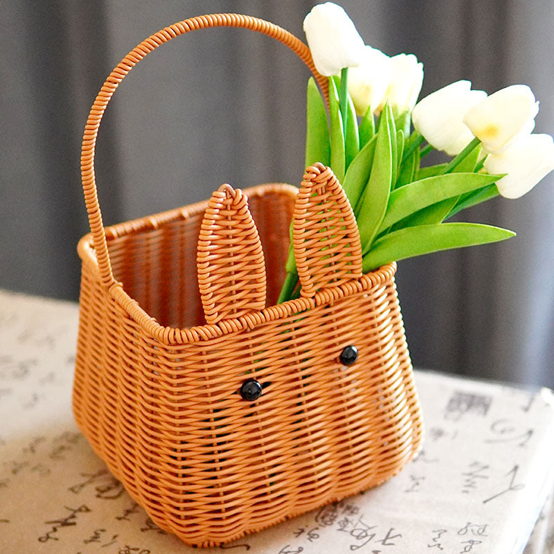 Cute Rabbit Ears Woven Storage Basket Stornfield