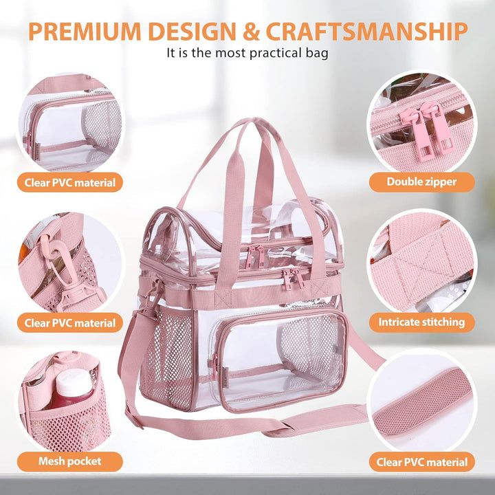 Transparent tote bag with breathable mesh inserts Stornfield