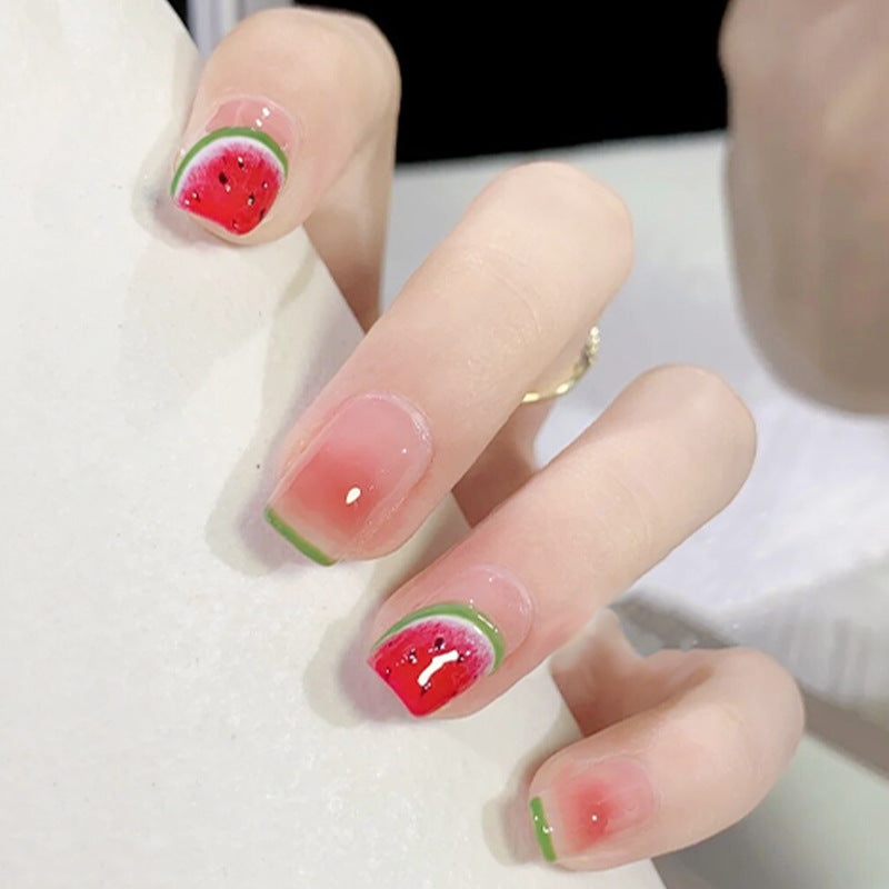 Creative acrylic nail set with watermelon pattern Stornfield