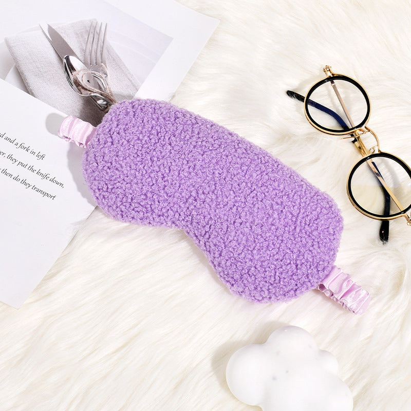 Women's cuddly thermo sleep mask made of teddy fleece with adjustable satin band Stornfield