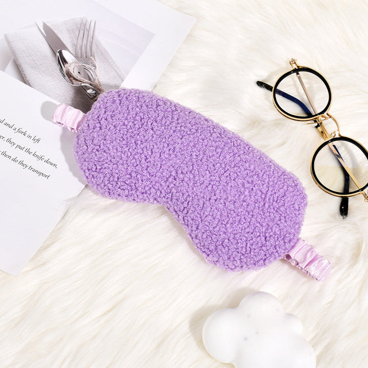 Women's cuddly thermo sleep mask made of teddy fleece with adjustable satin band Stornfield