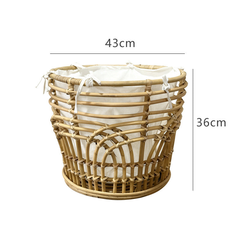 Handcrafted storage basket with fabric insert Stornfield